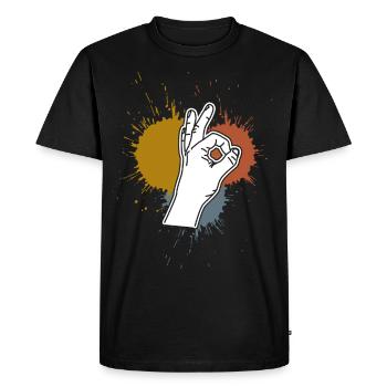 Regardé dans des taches rétro Regardé dans - T-shirt Premium bio Homme - noir - Devant - Nico (187cm)