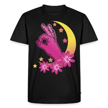 Regardé dans Vaporwave Moon Regardé dans - T-shirt Premium bio Homme - noir - Devant - Nico (187cm)