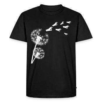 Regardé dans Pissenlit Regardé dans - T-shirt Premium bio Homme - noir - Devant - Nico (187cm)
