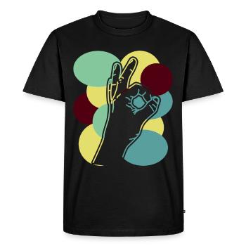 Regardé dans Rétro Regardé dans - T-shirt Premium bio Homme - noir - Devant - Nico (187cm)