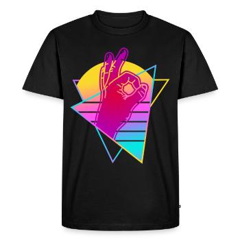 Have a look at Retro Vaporwave - Men's Premium Organic T-Shirt - black - Front - Nico (187cm)