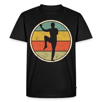 Qigong Qi Gong Chigong Rétro - T-shirt Premium bio Homme - noir - Devant - Nico (187cm)