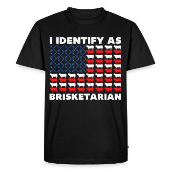 Brisketarian, drôle de barbecue drapeau américain - T-shirt Premium bio Homme - noir - Devant - Nico (187cm)
