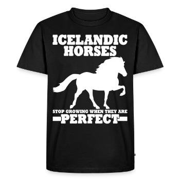 Icelandic horse Tölt Icelandic pony Icelandic horses - Men's Premium Organic T-Shirt - black - Front - Nico (187cm)