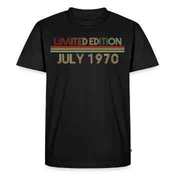 52ème anniversaire Juillet né 1970 Idée cadeau - T-shirt Premium bio Homme - noir - Devant - Nico (187cm)