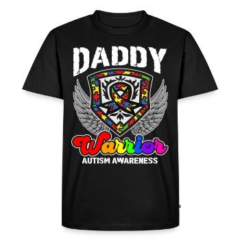 Conscience de l’autisme Guerrier Papa - T-shirt Premium bio Homme - noir - Devant - Nico (187cm)