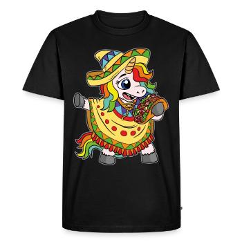 Unicorn Tacos Cinco De Mayo Kids - Men's Premium Organic T-Shirt - black - Front - Nico (187cm)