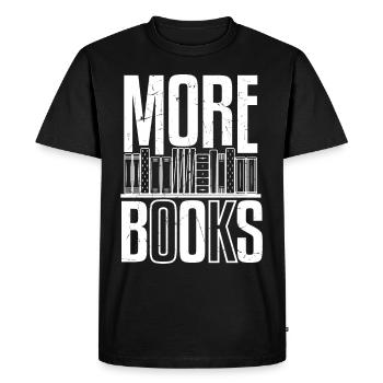 More Books Bookshelf With Books - Men's Premium Organic T-Shirt - black - Front - Nico (187cm)