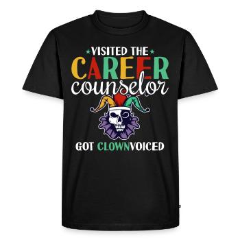 Career Counselor Clown Voice - Men's Premium Organic T-Shirt - black - Front - Nico (187cm)