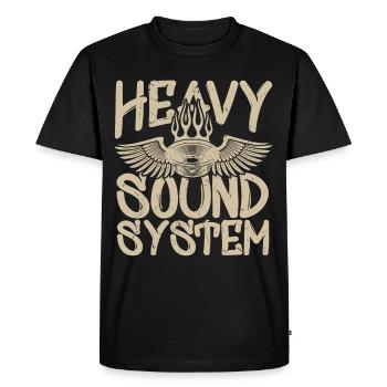 Heavy Sound System Bass Speaker - Men's Premium Organic T-Shirt - black - Front - Nico (187cm)