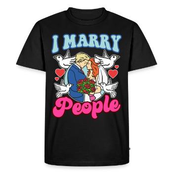 J’épouse des gens ordonnés prêtres - T-shirt Premium bio Homme - noir - Devant - Nico (187cm)