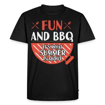 Fun And BBQ Summer Grilling Barbecue - Men's Premium Organic T-Shirt - black - Front - Nico (187cm)