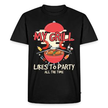 My Grill Likes To Party Barbecue - Men's Premium Organic T-Shirt - black - Front - Nico (187cm)