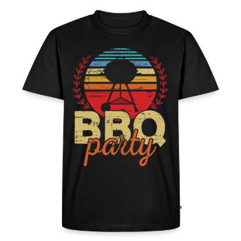 Vintage BBQ Party Barbecue Lovers - Men's Premium Organic T-Shirt - black - Front - Nico (187cm)