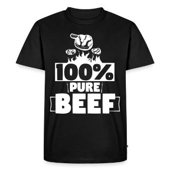 100% Pure Beef Meat Lover - Men's Premium Organic T-Shirt - black - Front - Nico (187cm)