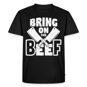 Bring On The Beef Butcher Knives - Men's Premium Organic T-Shirt - black - Front - Nico (187cm)