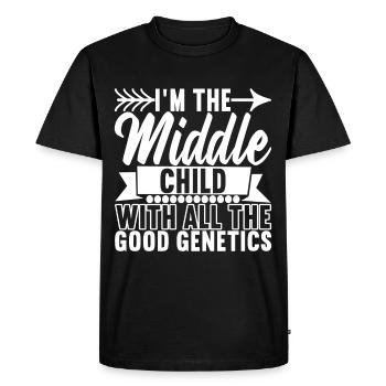 Enfants du milieu Frères et sœurs du milieu - T-shirt Premium bio Homme - noir - Devant - Nico (187cm)