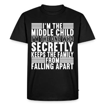 Enfants du milieu Frères et sœurs du milieu - T-shirt Premium bio Homme - noir - Devant - Nico (187cm)
