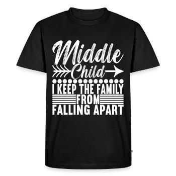 Enfants du milieu Frères et sœurs du milieu - T-shirt Premium bio Homme - noir - Devant - Nico (187cm)