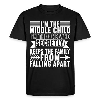 Enfants du milieu Frères et sœurs du milieu - T-shirt Premium bio Homme - noir - Devant - Nico (187cm)