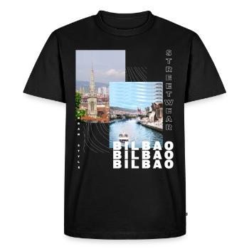 Bilbao Espagne Ville Skyline Accueil Amour Vacances - T-shirt Premium bio Homme - noir - Devant - Nico (187cm)