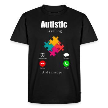 Autisme Cadeau Autiste Asperger TDAH Autisme - T-shirt Premium bio Homme - noir - Devant - Nico (187cm)