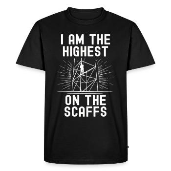 Scaffolding Builder Gift Work Occupation Construction Worker Job - Men's Premium Organic T-Shirt - black - Front - Nico (187cm)
