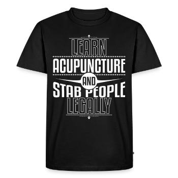 Acupuncture Stab Legally - Men's Premium Organic T-Shirt - black - Front - Nico (187cm)