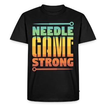 Acupuncture Needle Game Strong - Men's Premium Organic T-Shirt - black - Front - Nico (187cm)