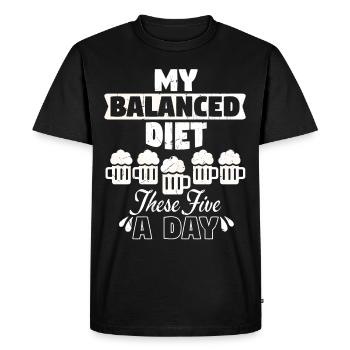 Balanced Diet Five Beer - Men's Premium Organic T-Shirt - black - Front - Nico (187cm)
