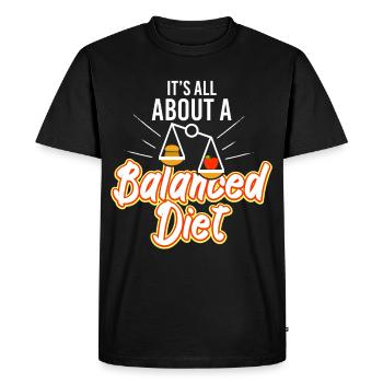 All About A Balanced Diet - Men's Premium Organic T-Shirt - black - Front - Nico (187cm)