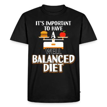 Important Balanced Diet Burger And Fruits - Men's Premium Organic T-Shirt - black - Front - Nico (187cm)