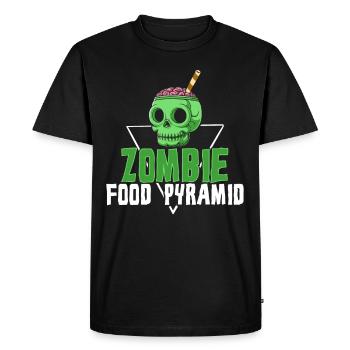 Zombie Food Pyramid Balanced Diet - Men's Premium Organic T-Shirt - black - Front - Nico (187cm)