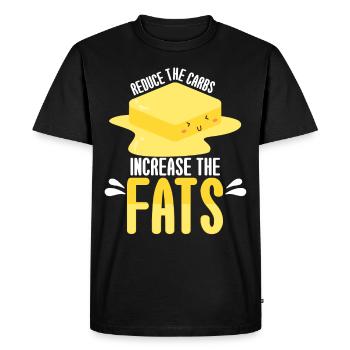 Keto Reduce Carbs Increase Fats - Men's Premium Organic T-Shirt - black - Front - Nico (187cm)