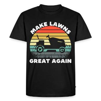 Make lawns great again - Men's Premium Organic T-Shirt - black - Front - Nico (187cm)