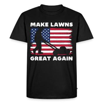 Make lawns great again - Men's Premium Organic T-Shirt - black - Front - Nico (187cm)