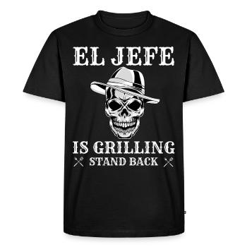 El Jefe est en train de griller, drôle de papa mexicain grillant - T-shirt Premium bio Homme - noir - Devant - Nico (187cm)