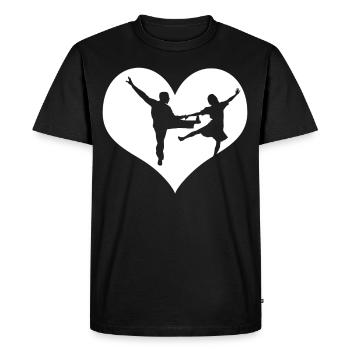 Boogie Woogie Coeur Boogie-Woogie Swing - T-shirt Premium bio Homme - noir - Devant - Nico (187cm)