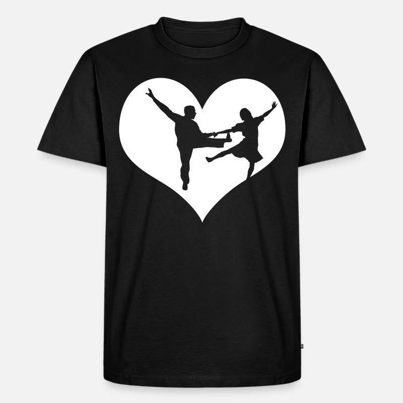 Boogie Woogie Herz Boogie-Woogie Swing - Männer Premium Bio T-Shirt - Schwarz
