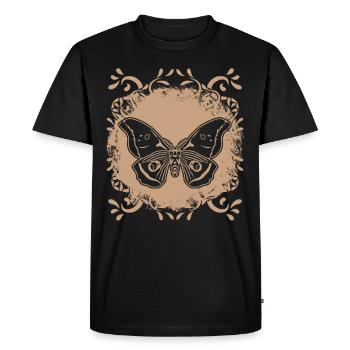 Moth Motten Motte Occult Mystical Goth - Men's Premium Organic T-Shirt - black - Front - Nico (187cm)