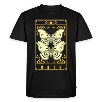 Moth Tarot Motten Occult Motte Goth - Men's Premium Organic T-Shirt - black - Front - Nico (187cm)