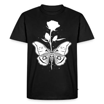 Moth Rose Occult Motte Mystical Goth - Men's Premium Organic T-Shirt - black - Front - Nico (187cm)