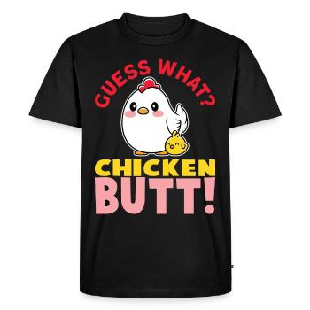 Devinez quel poulet butt poulet coq fermier poulet - T-shirt Premium bio Homme - noir - Devant - Nico (187cm)