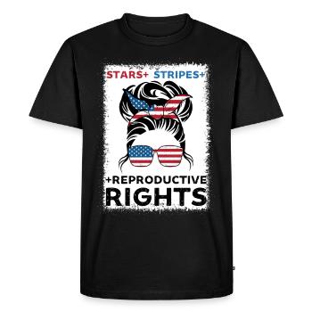stars stripes reproductive rights pro choice - Men's Premium Organic T-Shirt - black - Front - Nico (187cm)