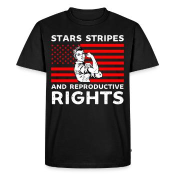 stars stripes reproductive rights pro choice - Men's Premium Organic T-Shirt - black - Front - Nico (187cm)
