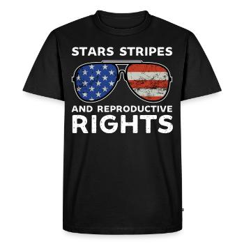 stars stripes reproductive rights pro choice - Men's Premium Organic T-Shirt - black - Front - Nico (187cm)