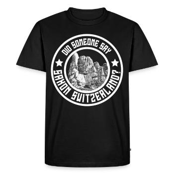 Sächsische Schweiz - Männer Premium Bio T-Shirt - Schwarz - Vorne - Nico (187cm)