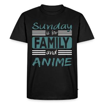 Sunday Is For Family And Anime Saying - Men's Premium Organic T-Shirt - black - Front - Nico (187cm)