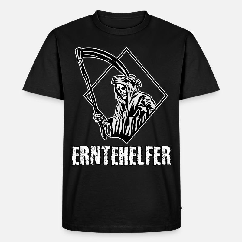 Sensenmann Erntehelfer Grim Reaper - Männer Premium Bio T-Shirt - Schwarz