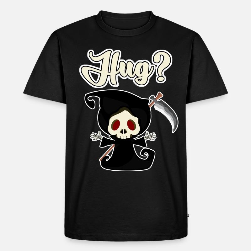 Sensenmann Hug? Grim Reaper - Männer Premium Bio T-Shirt - Schwarz